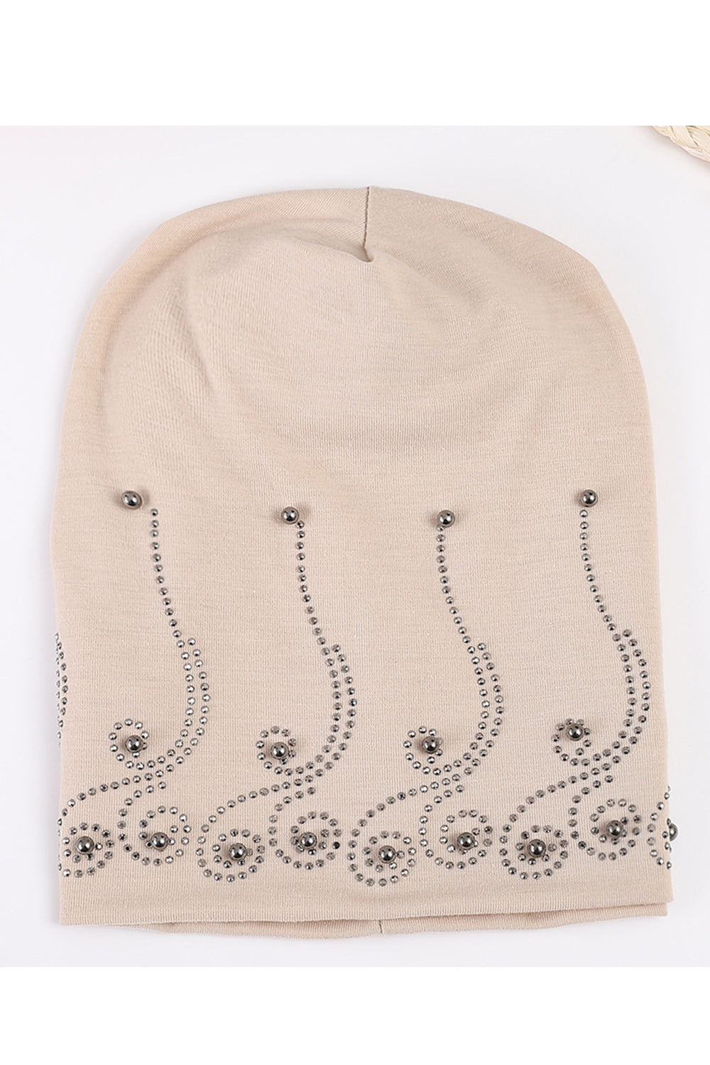 Women Durable Outstanding Beads Decorated Warm Winter Comfortable Knitted Hat