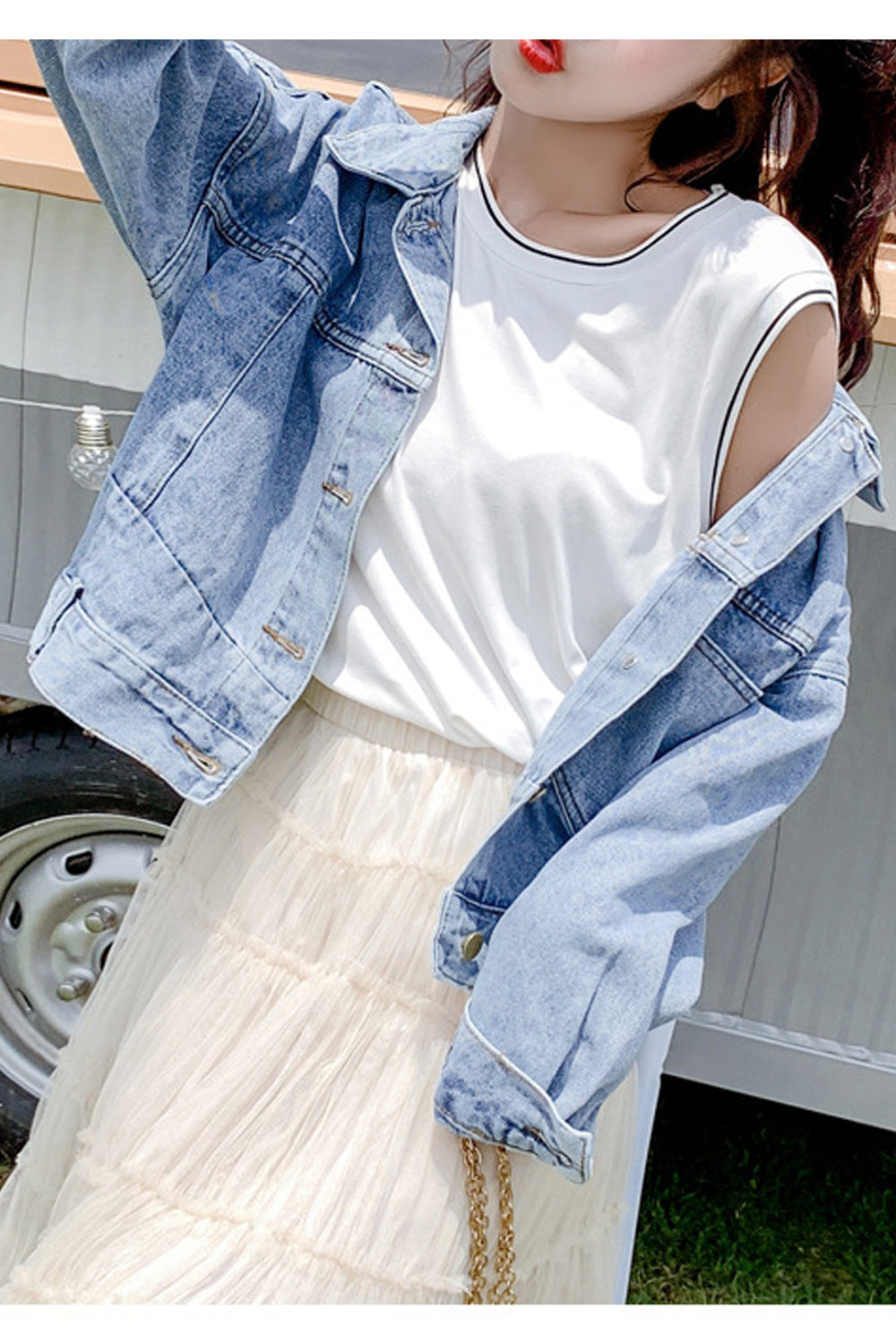 Women Awesome Solid Colored Winter Modern Long Sleeve Superb Fabulous Denim Jacket