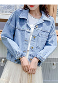 Women Awesome Solid Colored Winter Modern Long Sleeve Superb Fabulous Denim Jacket