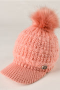 Women Convenient Winter Season Thick Solid Colored Knitted Hat