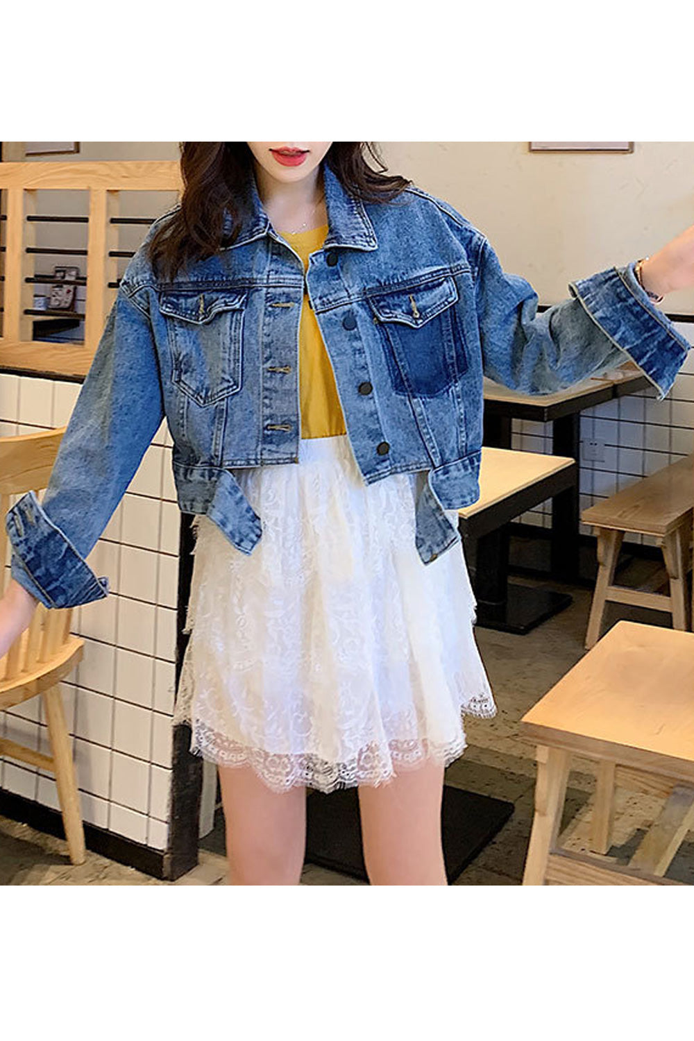 Women Modern Loose Style Breathable Denim Jacket