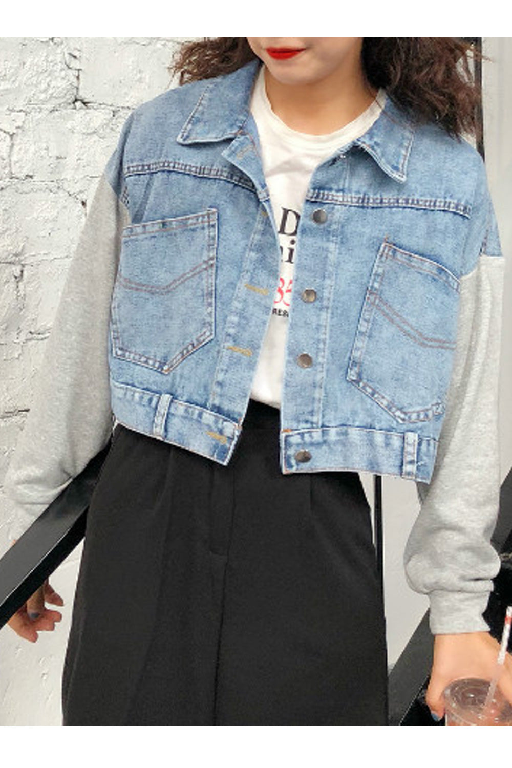 Women Trendy Solid Pattern Convenient Collar Neck Fantastic Outstanding Denim Jacket