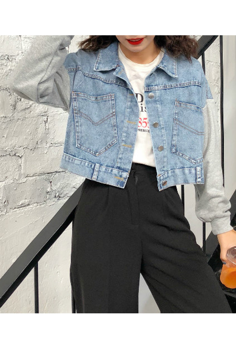 Women Trendy Solid Pattern Convenient Collar Neck Fantastic Outstanding Denim Jacket