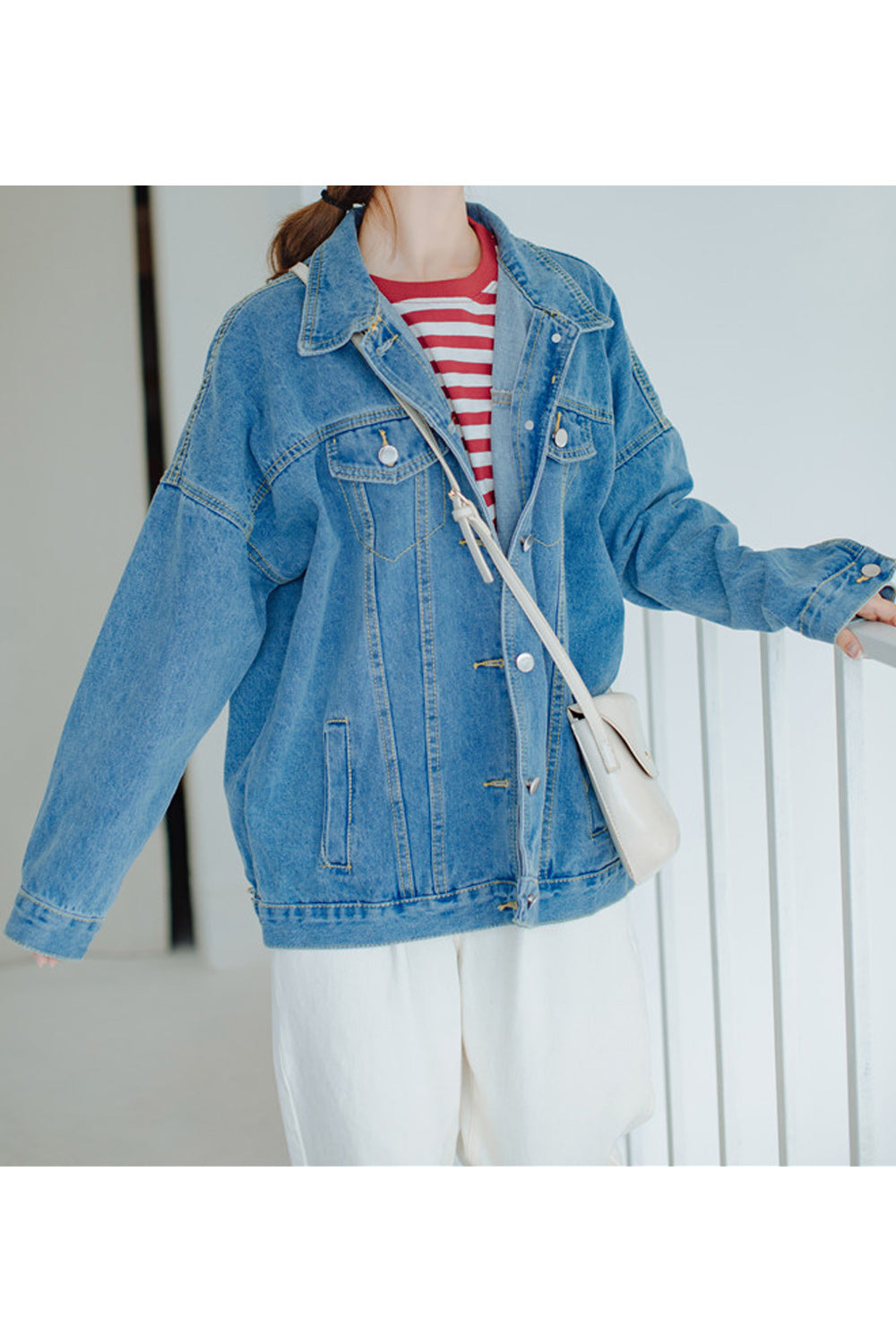 Women Fashion Loose Breathable Classy Magnificent Collar Neck Denim Jacket