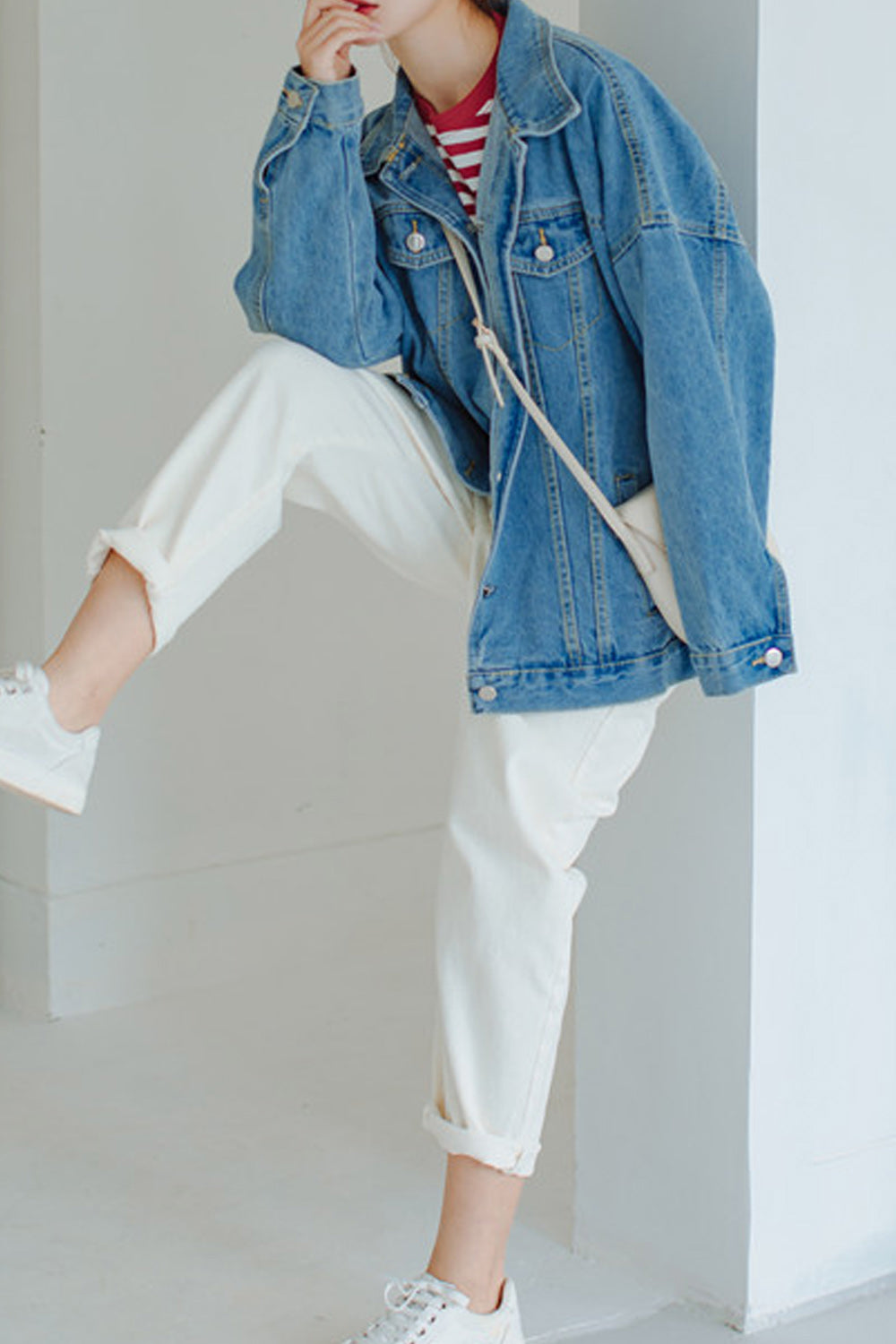Women Fashion Loose Breathable Classy Magnificent Collar Neck Denim Jacket