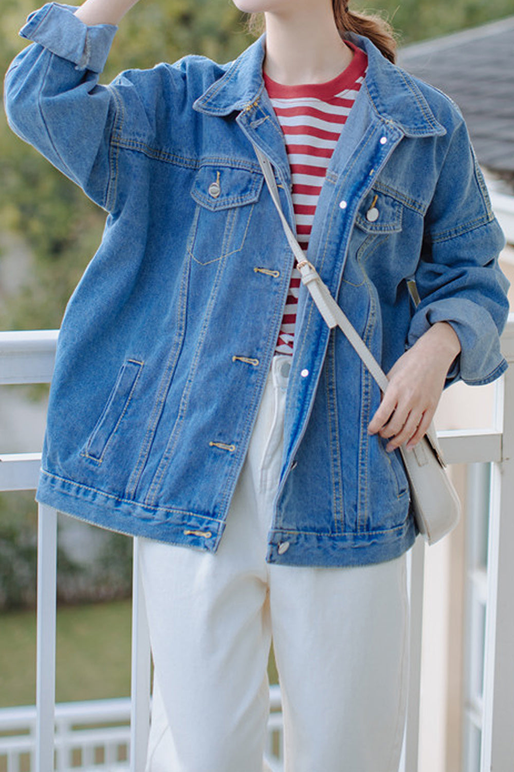 Women Fashion Loose Breathable Classy Magnificent Collar Neck Denim Jacket