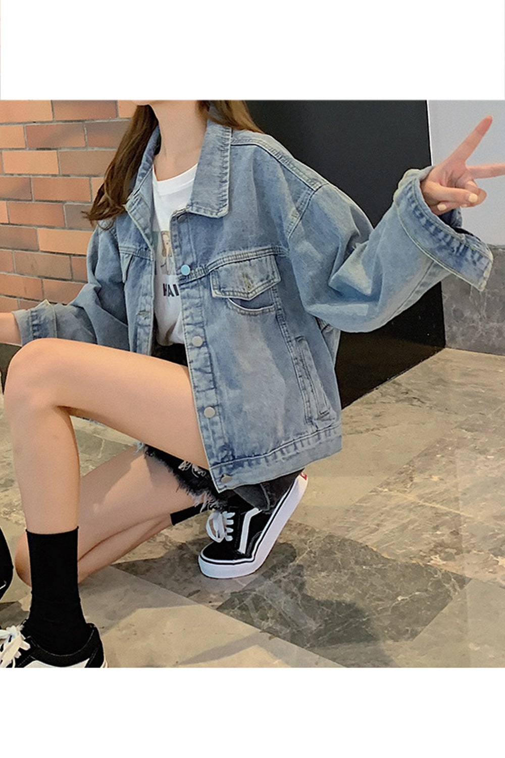 Women Alluring Long Sleeve Casual Loose Winter Denim Jacket