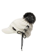 Women Hair Ball Decorated Winter Season Classy Knitted Hat