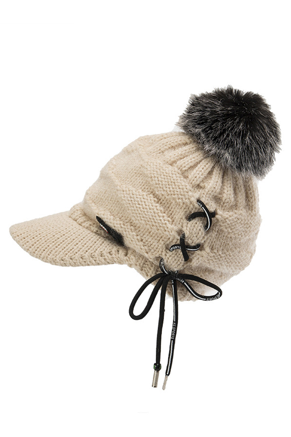 Women Hair Ball Decorated Winter Season Classy Knitted Hat