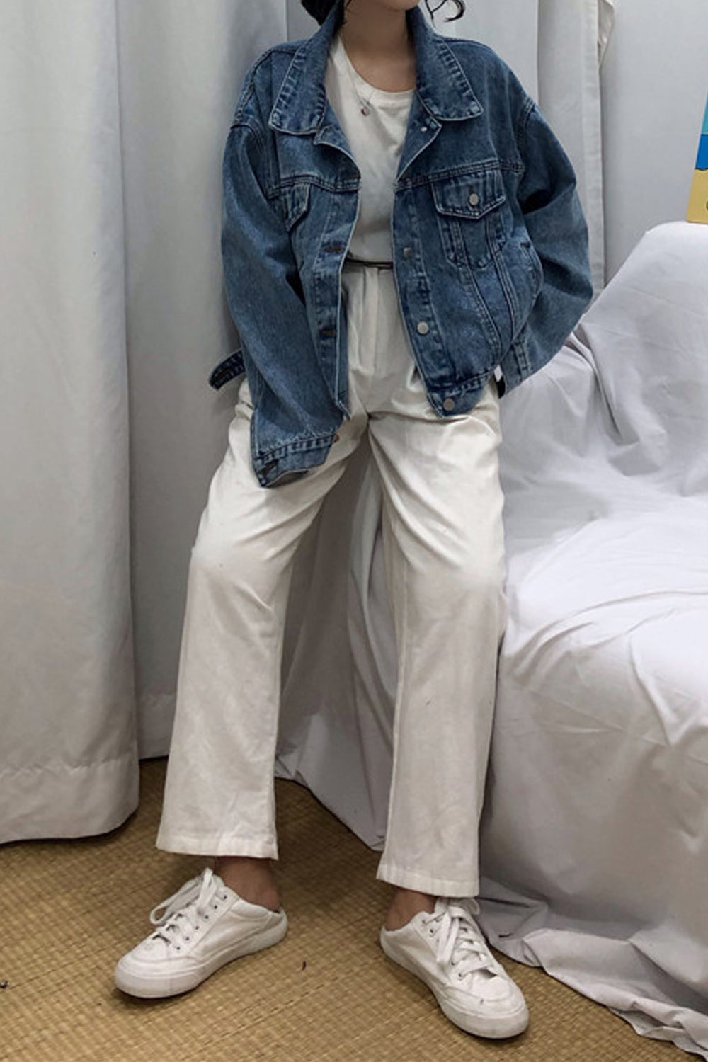 Women Breathable Loose Modern Long Sleeve Fashionable Pocket Styling Denim Jacket