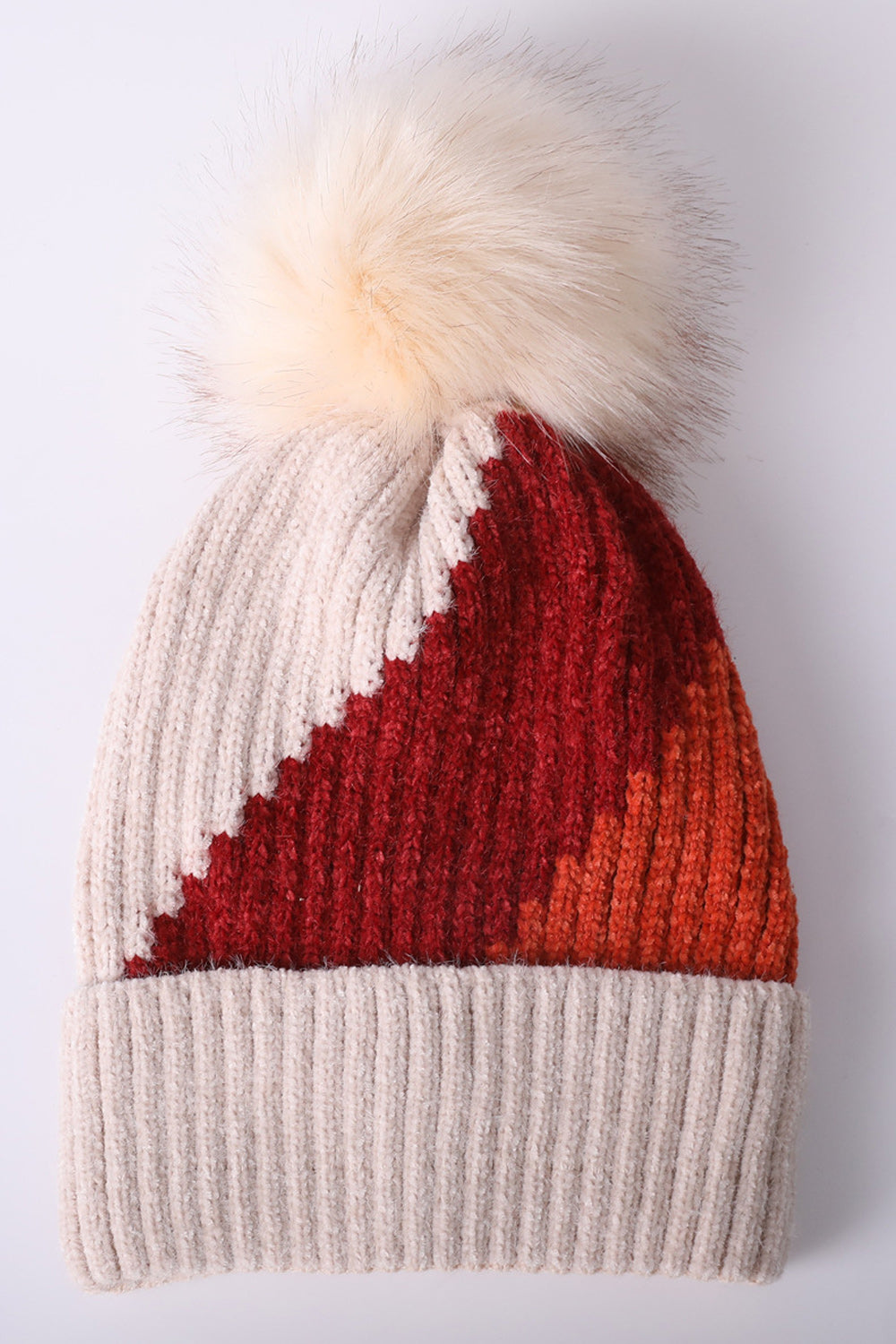 Women Elegant Hair Ball Decorated Cozy Knitted Hat