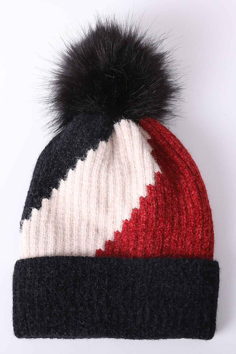 Women Elegant Hair Ball Decorated Cozy Knitted Hat