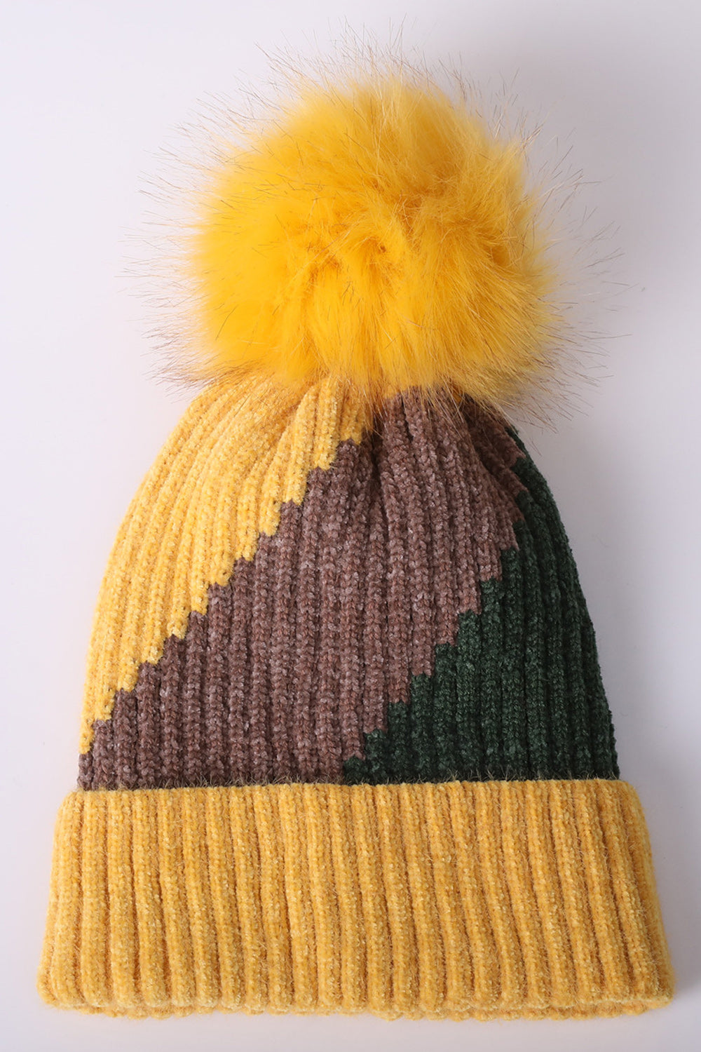 Women Elegant Hair Ball Decorated Cozy Knitted Hat