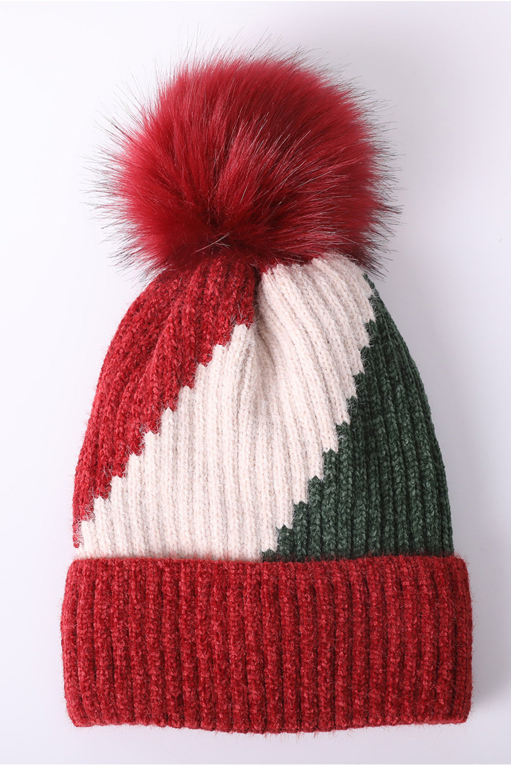 Women Elegant Hair Ball Decorated Cozy Knitted Hat