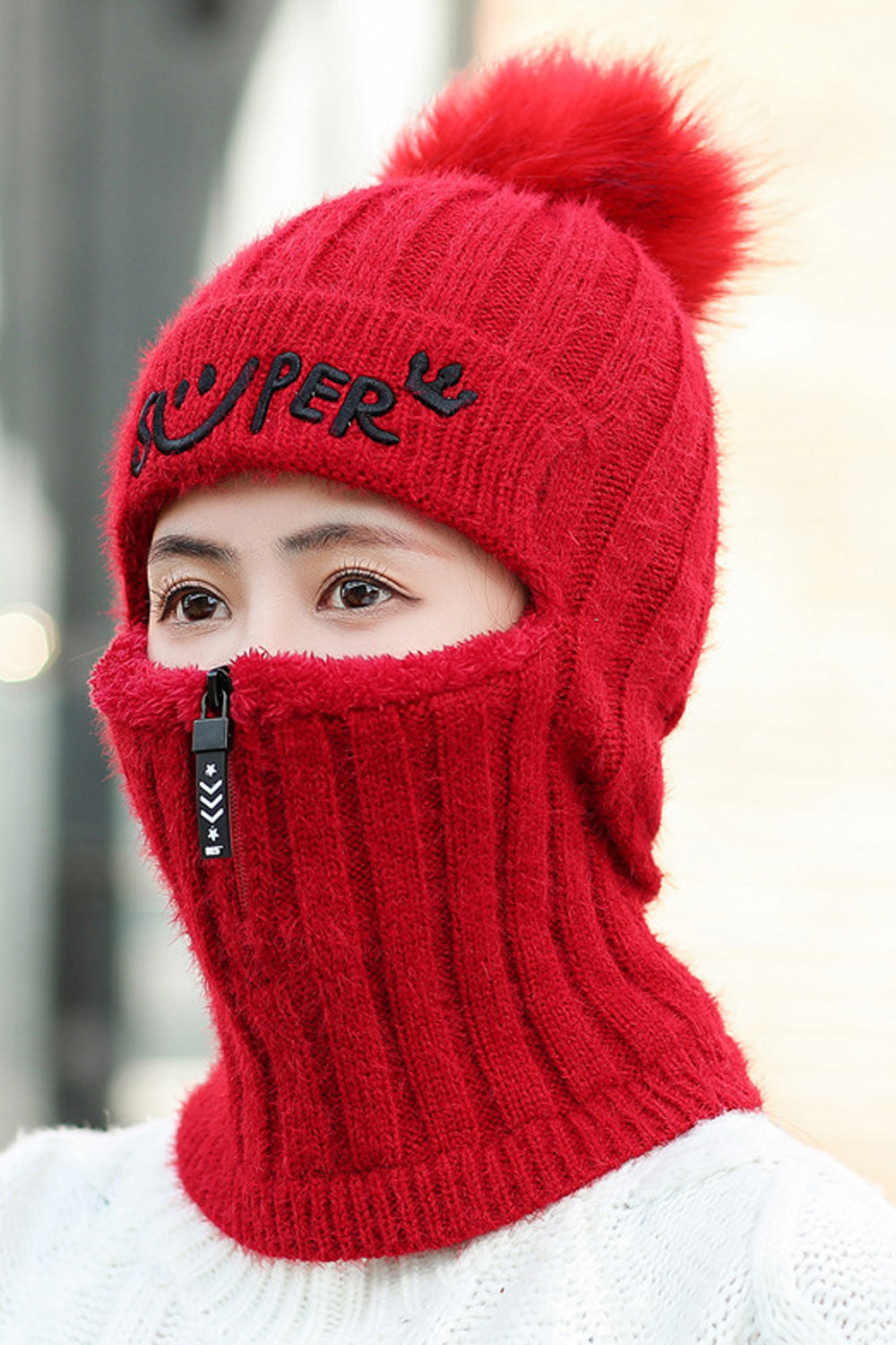 Women Pretty Letter Printed Casual Cozy Knitted Hat