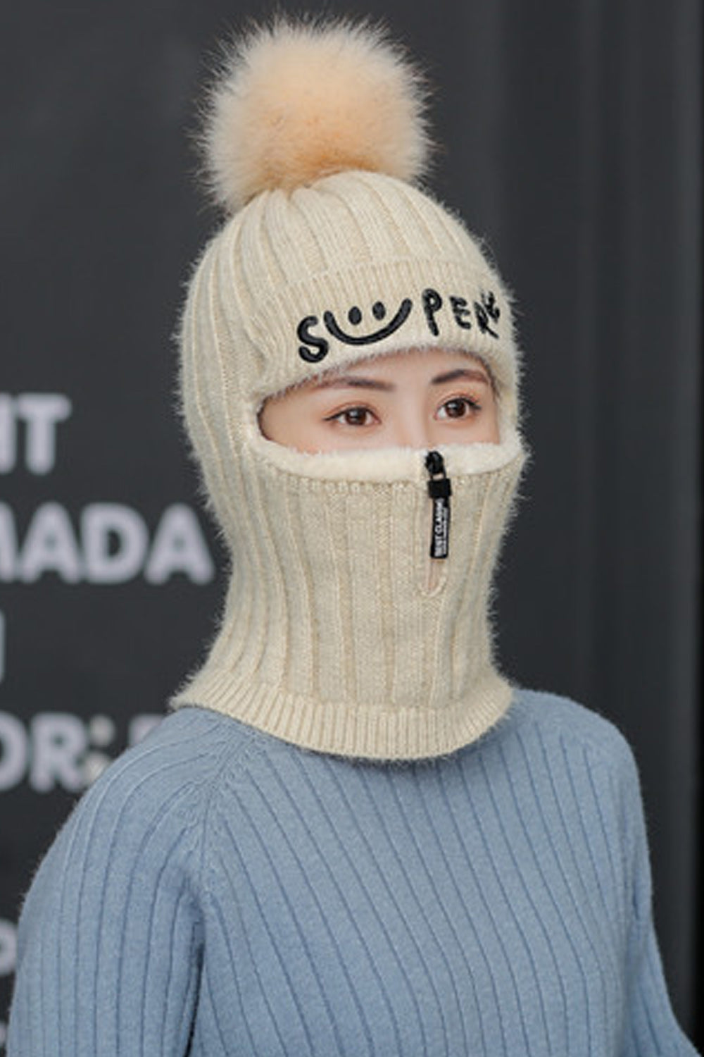 Women Pretty Letter Printed Casual Cozy Knitted Hat