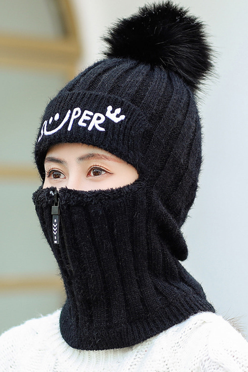 Women Pretty Letter Printed Casual Cozy Knitted Hat