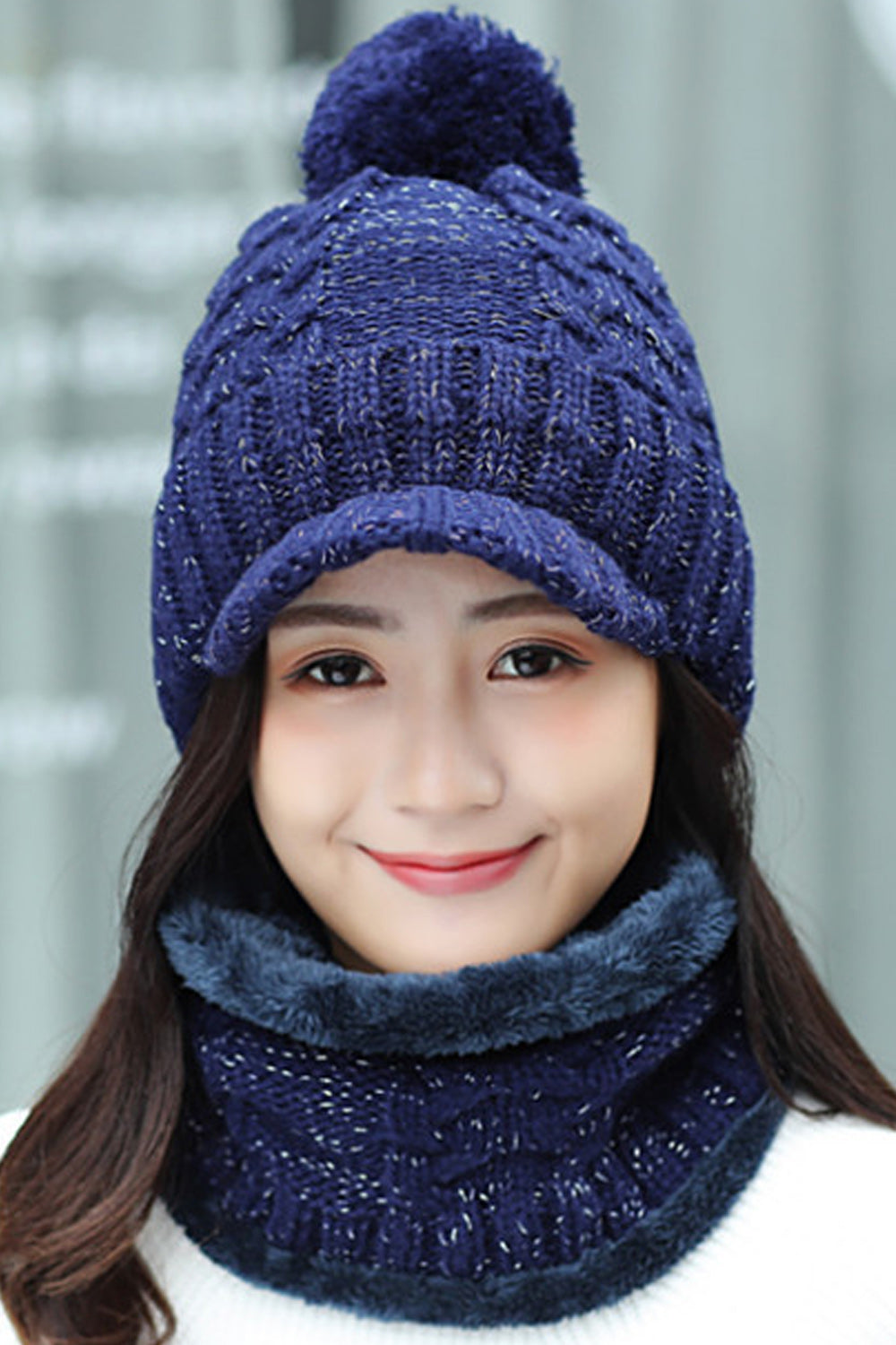 Women Elegant Styled Solid Colored Winter Windproof Cozy Knitted Hat