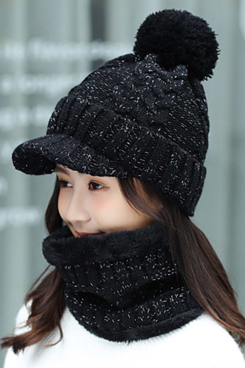 Women Elegant Styled Solid Colored Winter Windproof Cozy Knitted Hat