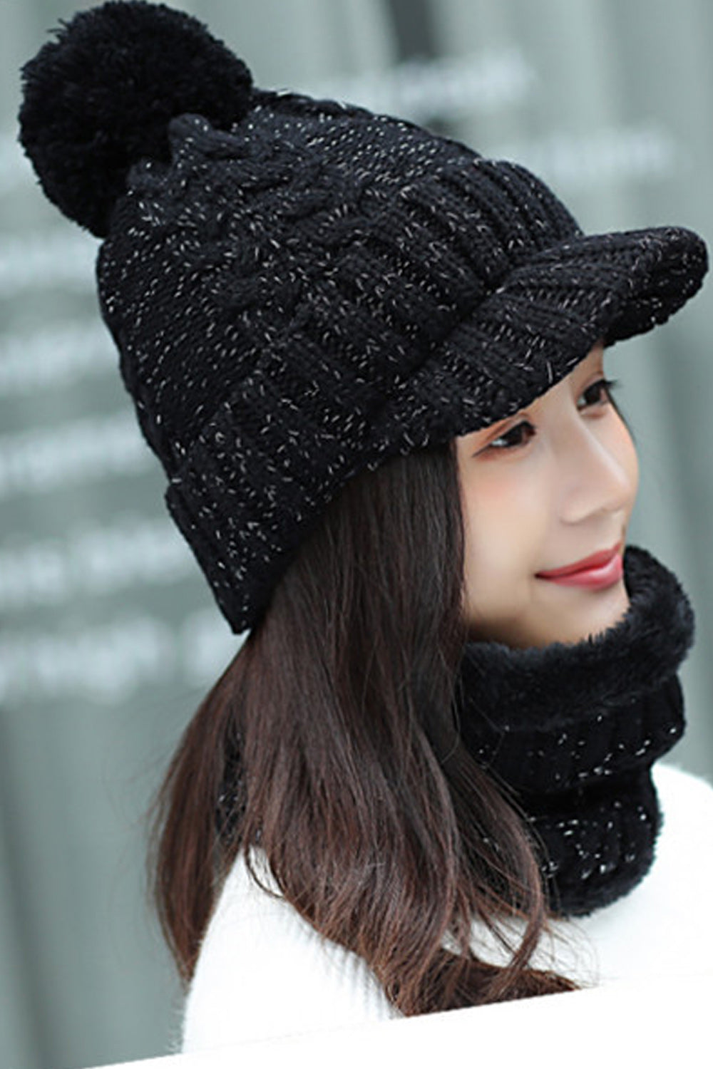 Women Elegant Styled Solid Colored Winter Windproof Cozy Knitted Hat