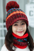 Women Beautiful Thick Material Casual Windproof Knitted Hat