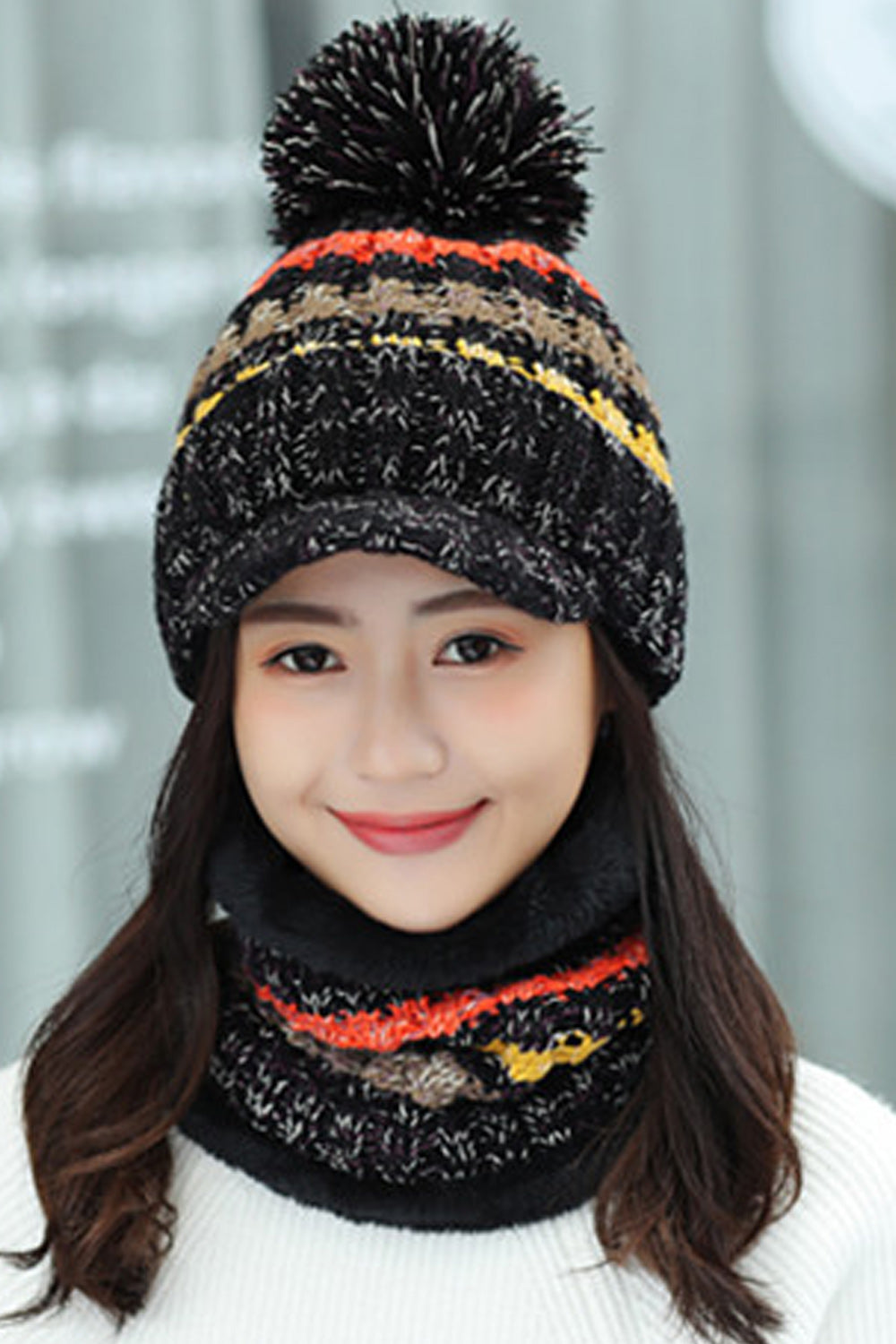 Women Beautiful Thick Material Casual Windproof Knitted Hat