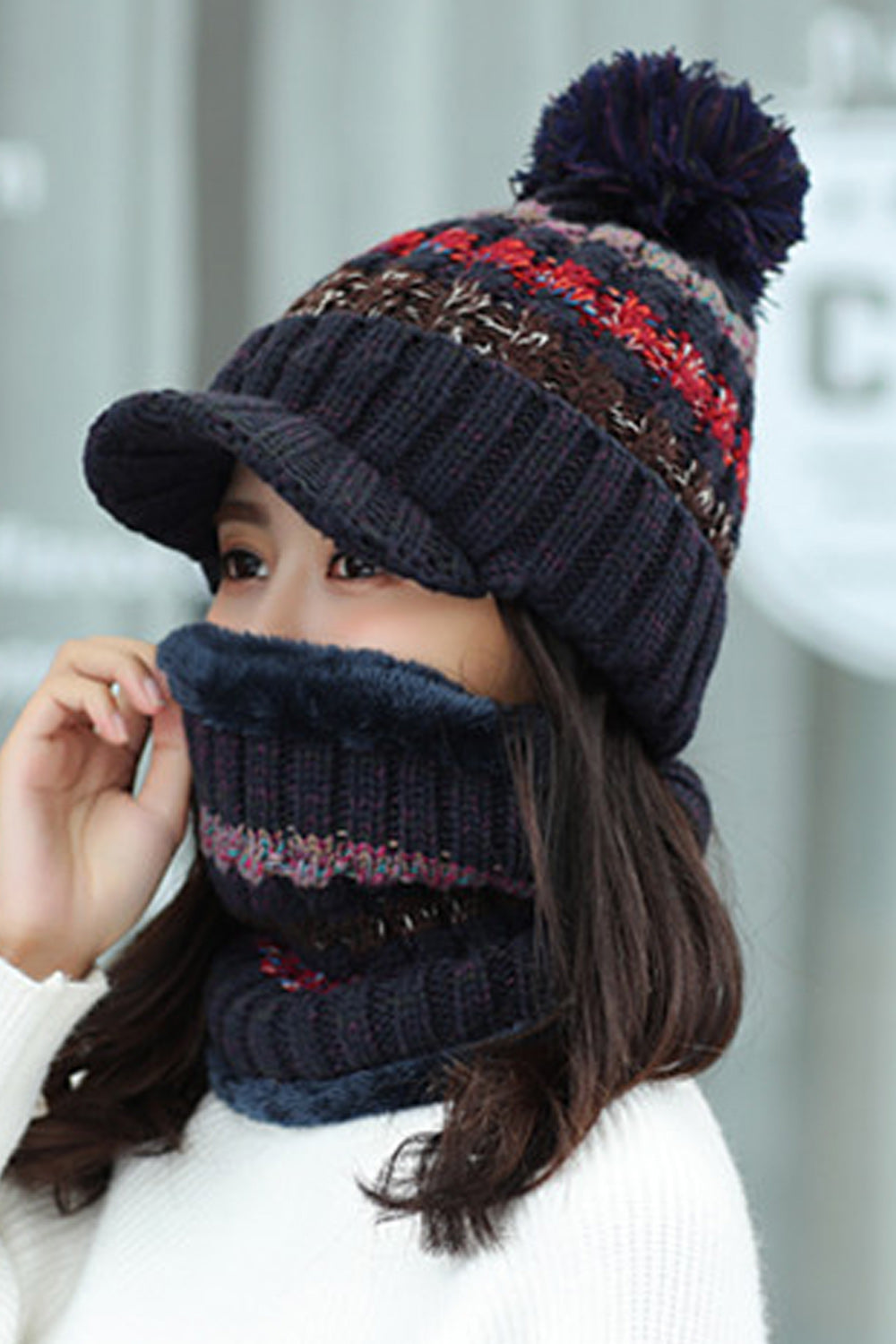 Women Beautiful Thick Material Casual Windproof Knitted Hat