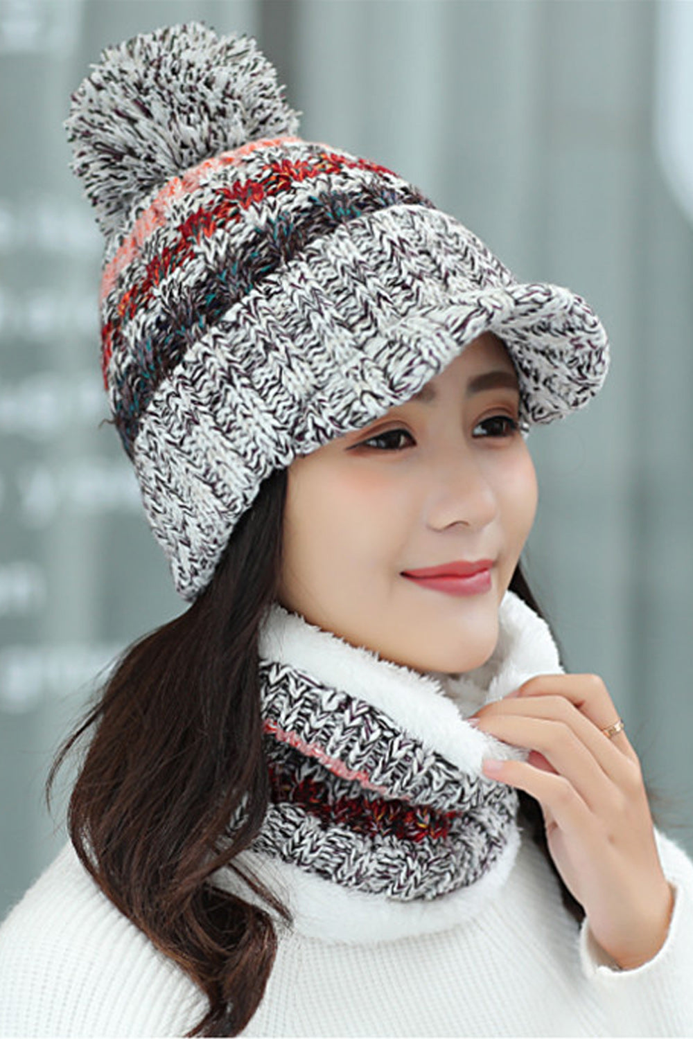 Women Beautiful Thick Material Casual Windproof Knitted Hat