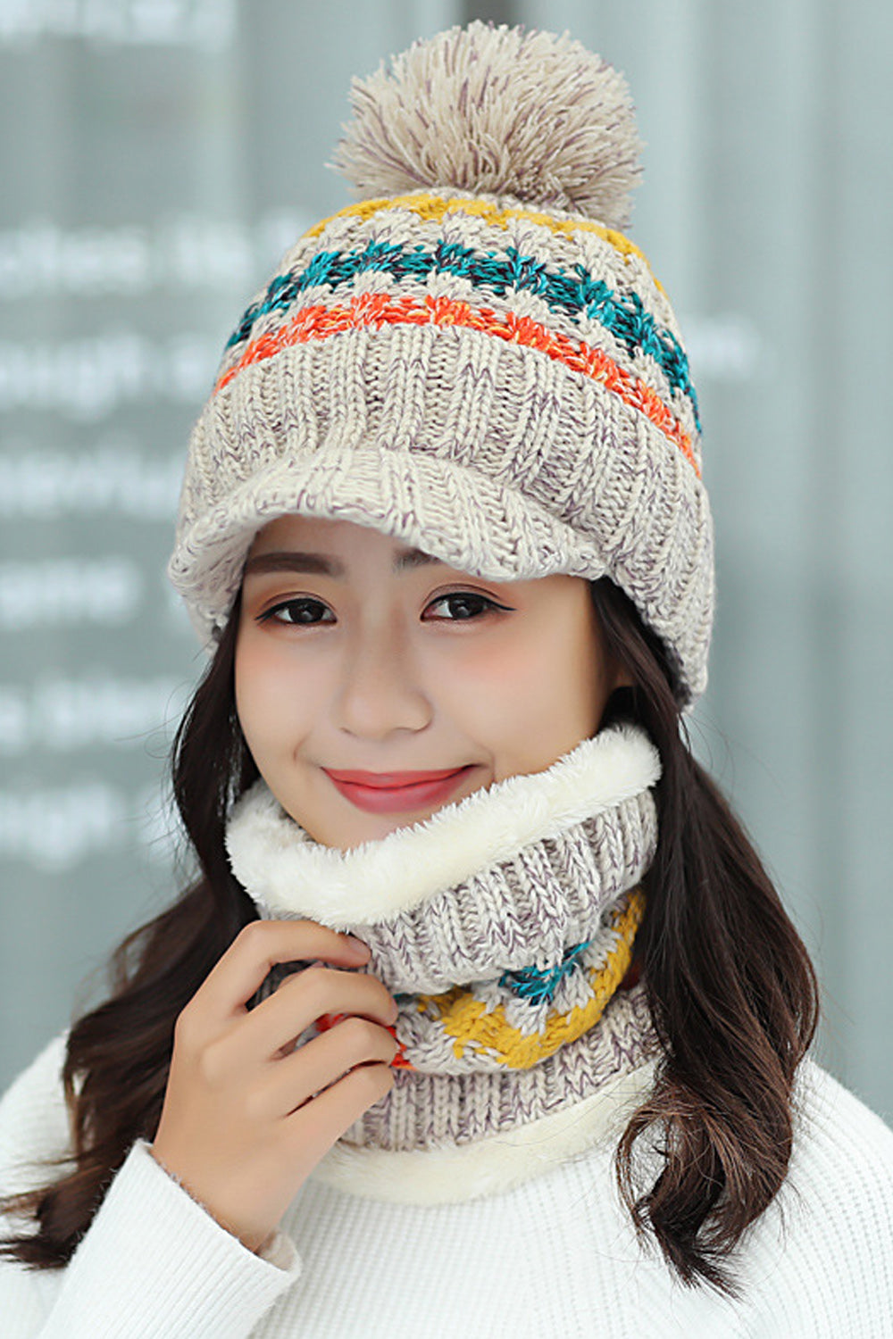 Women Beautiful Thick Material Casual Windproof Knitted Hat