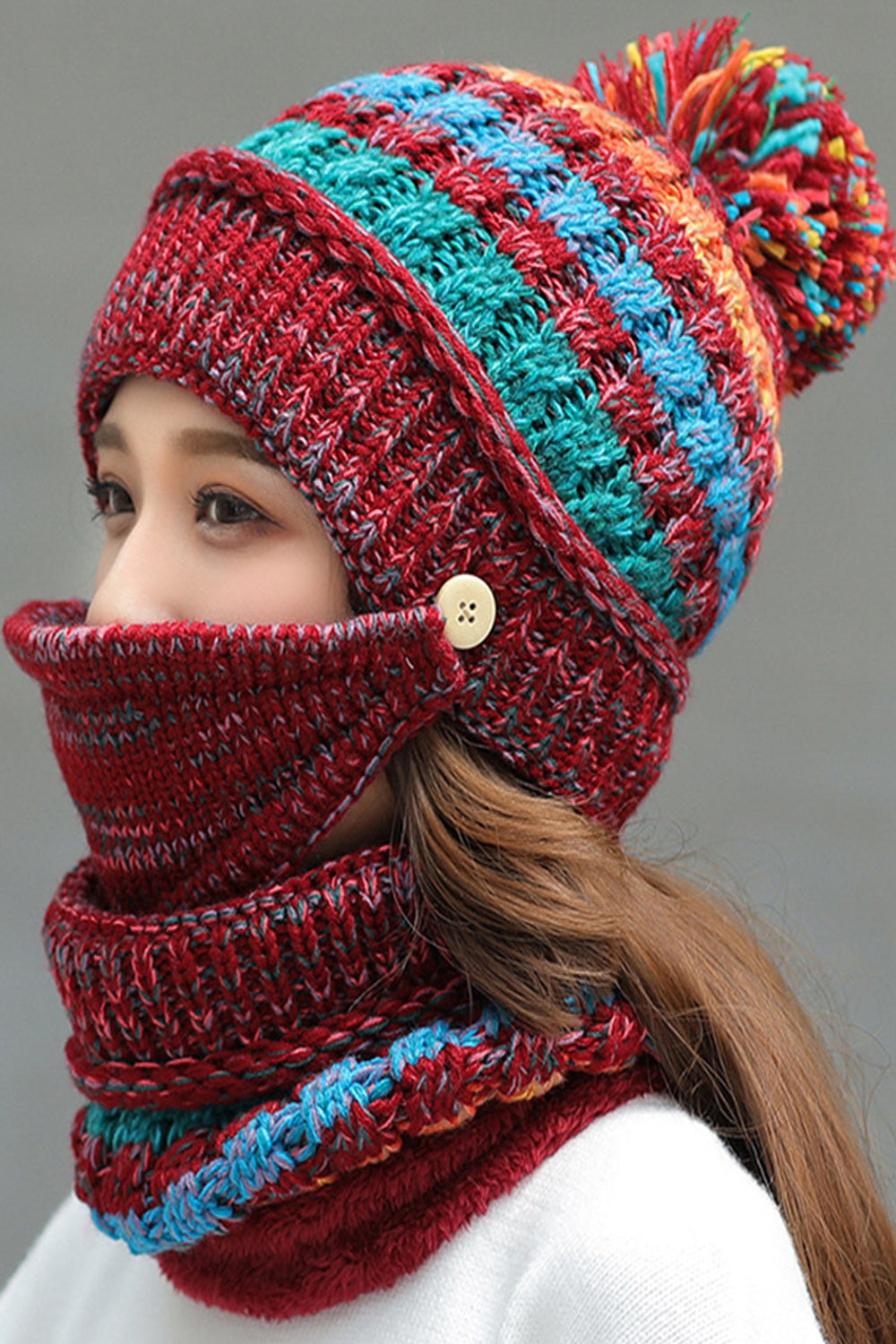 Women Thick Cozy Breathable Lovely Winter Knitted Hat