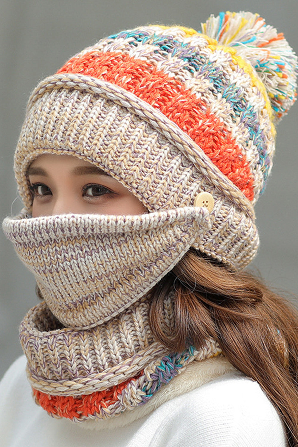 Women Thick Cozy Breathable Lovely Winter Knitted Hat