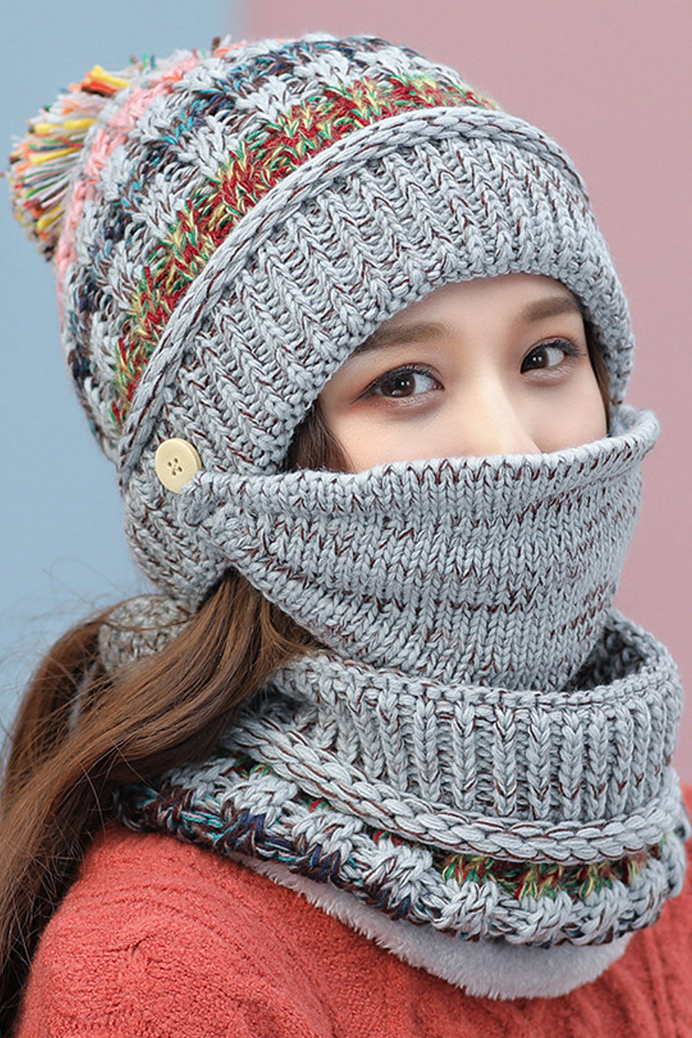 Women Thick Cozy Breathable Lovely Winter Knitted Hat