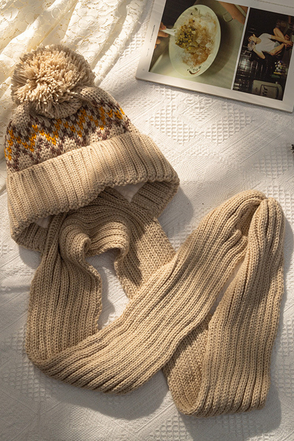 Women Printed Pattern Comfortable Cozy Knitted Hat