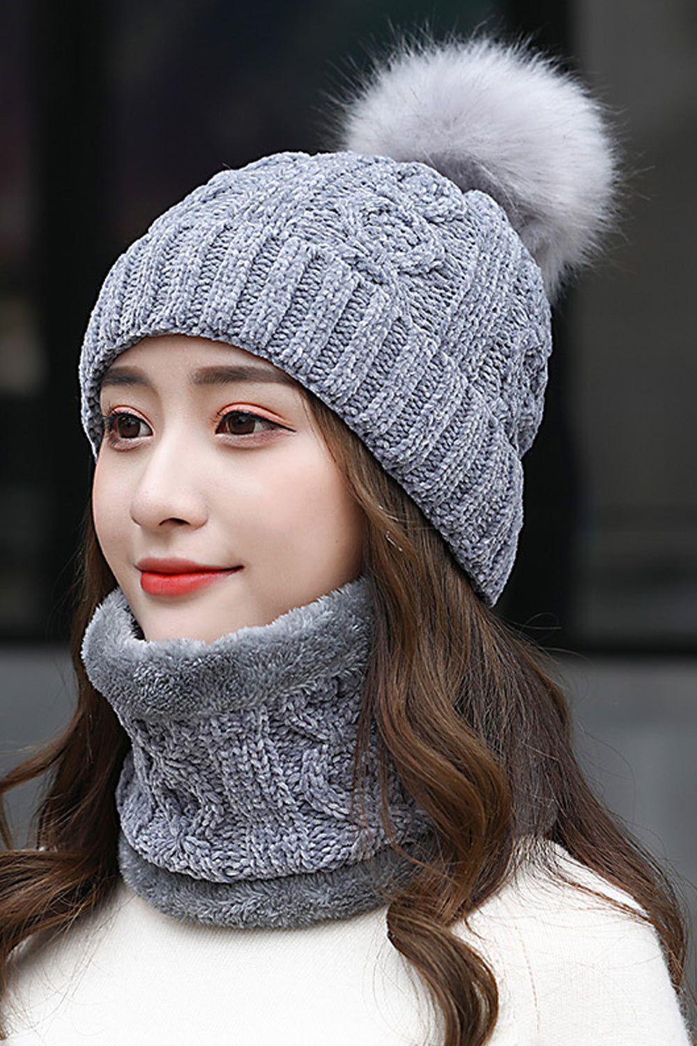 Women Beautiful Hair Decorated Convenient Knitted Hat