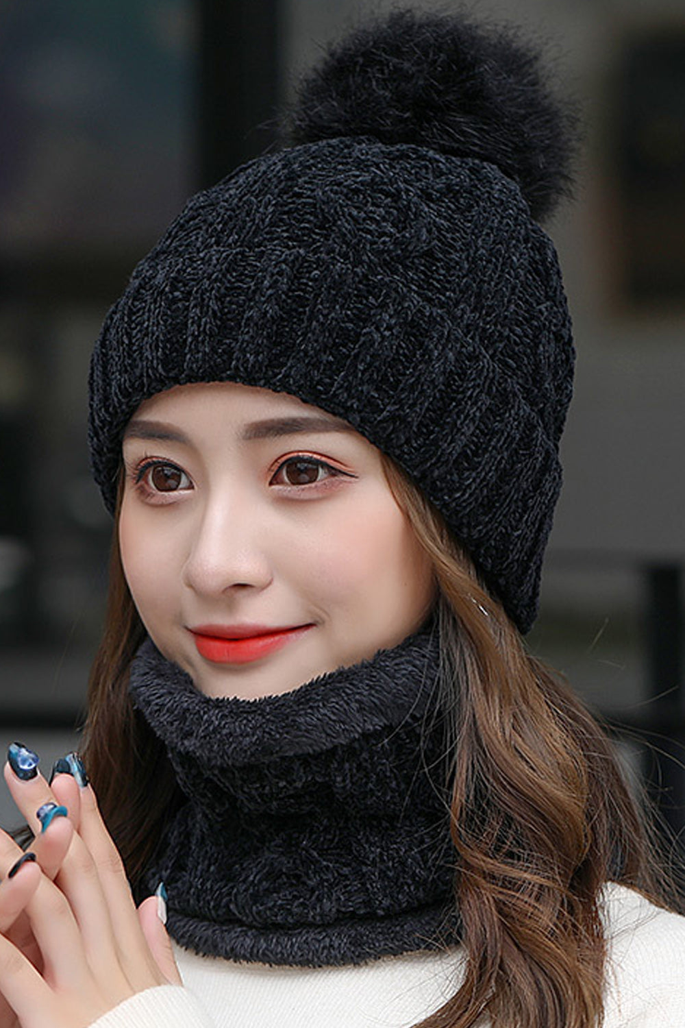 Women Beautiful Hair Decorated Convenient Knitted Hat