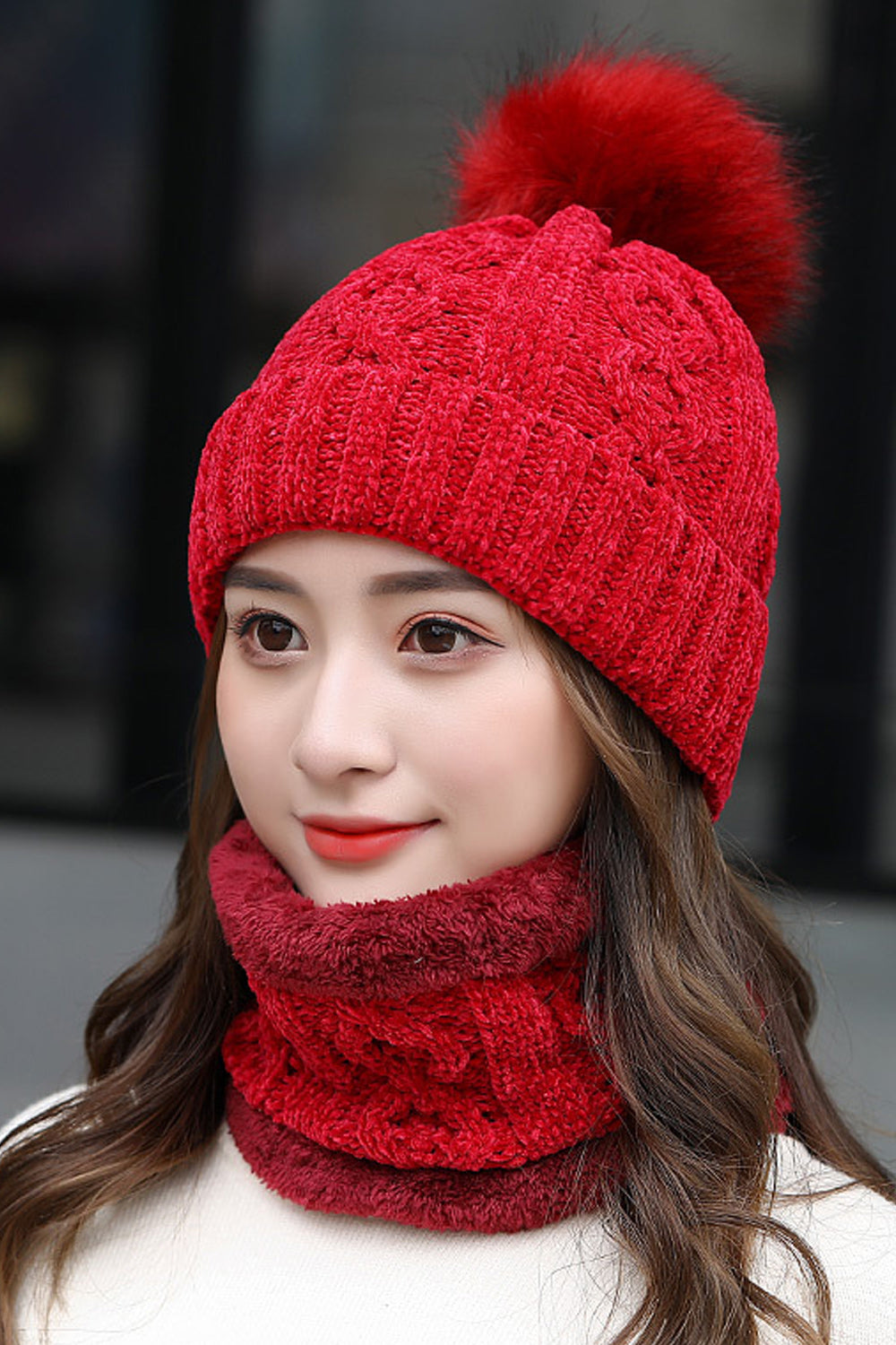 Women Beautiful Hair Decorated Convenient Knitted Hat