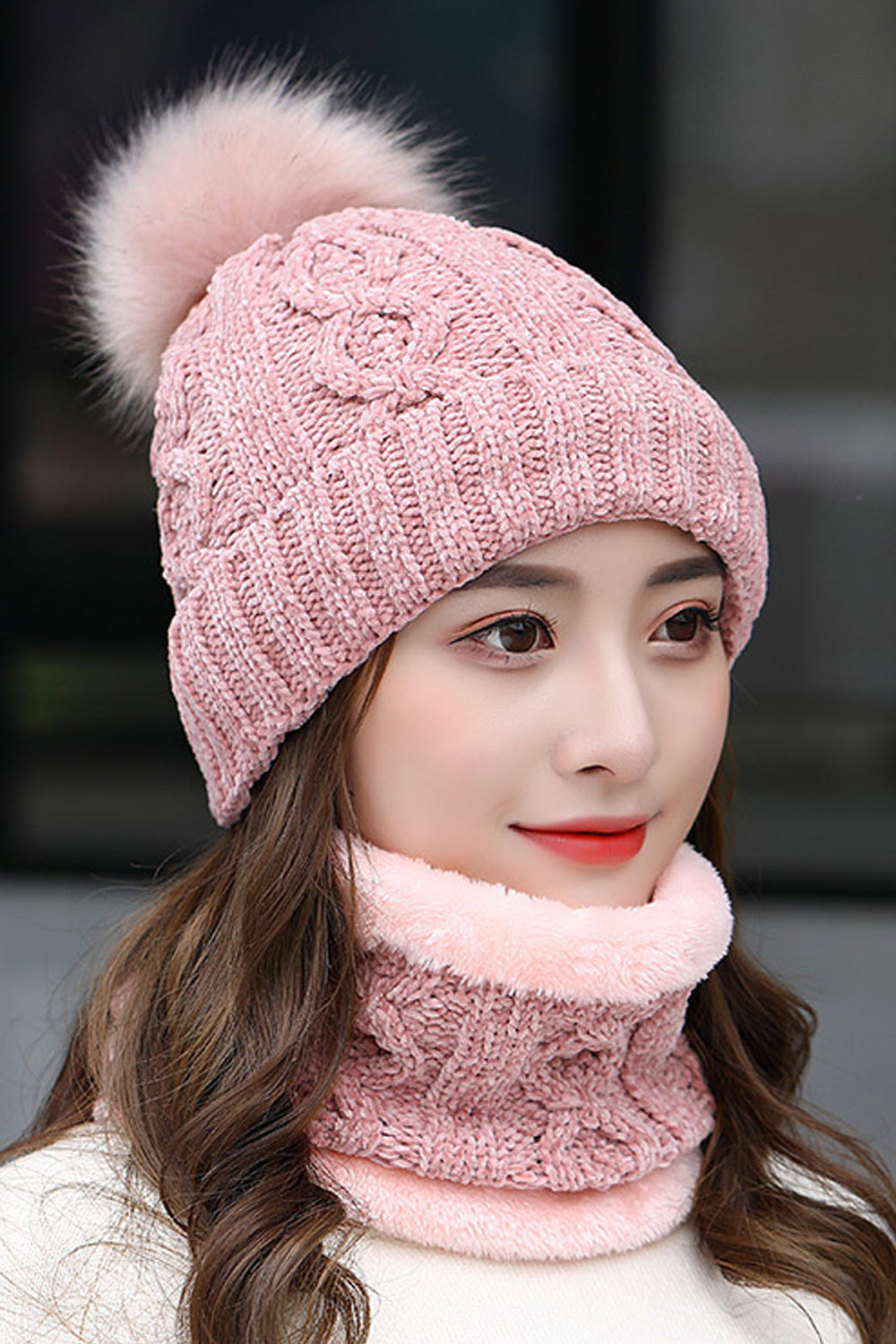 Women Beautiful Hair Decorated Convenient Knitted Hat