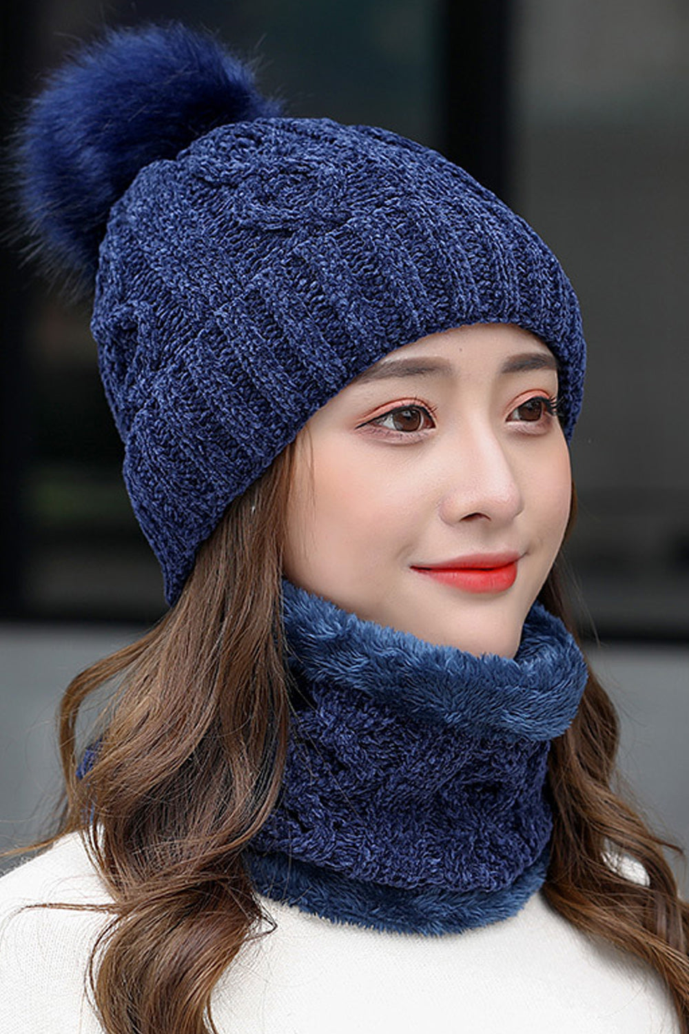 Women Beautiful Hair Decorated Convenient Knitted Hat