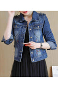 Women Magnificent Lightweight Casual Long Sleeve Superb Wind Breaker Denim Jacket