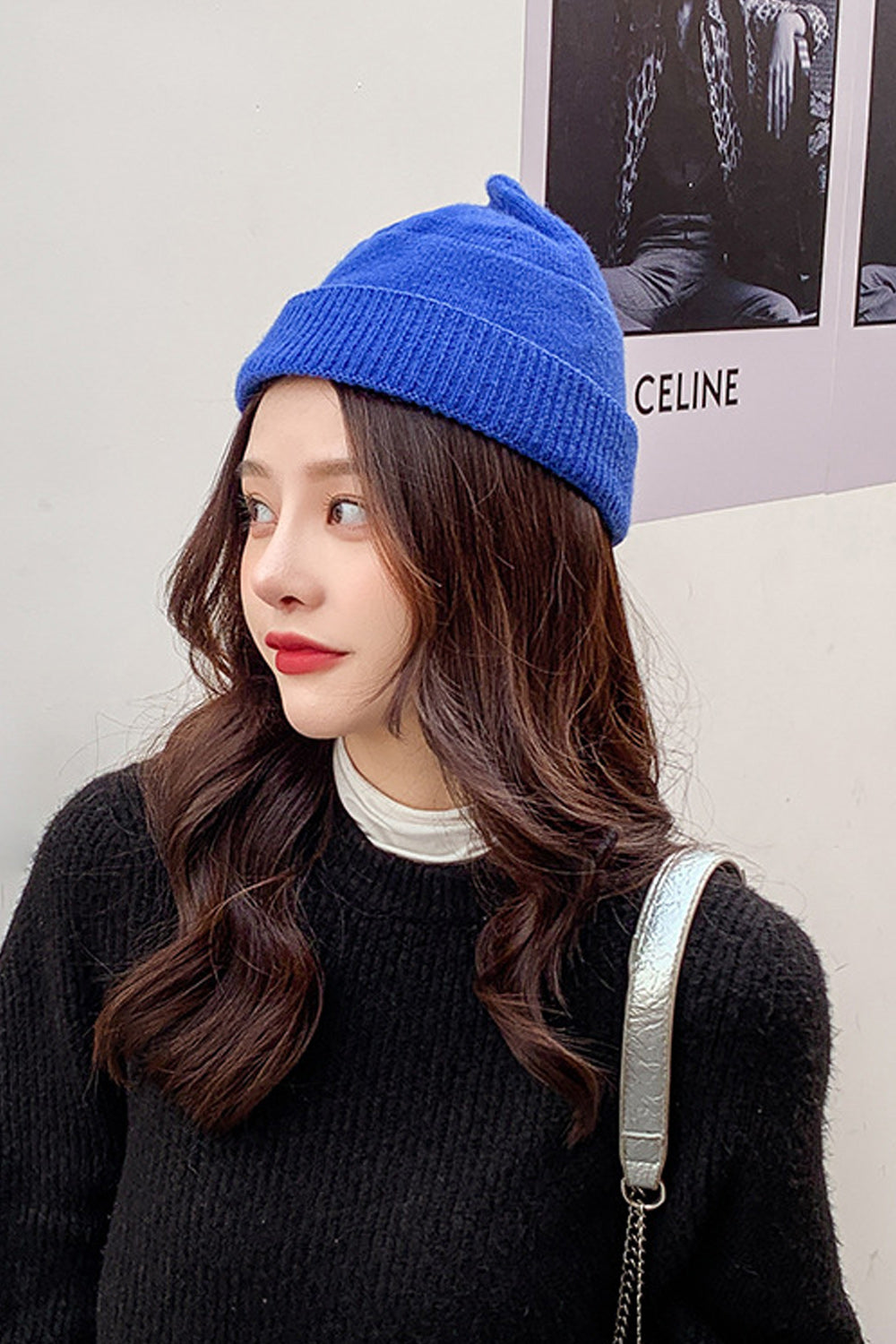 Women Classy Solid Pattern Stylish Winter Knitted Hat