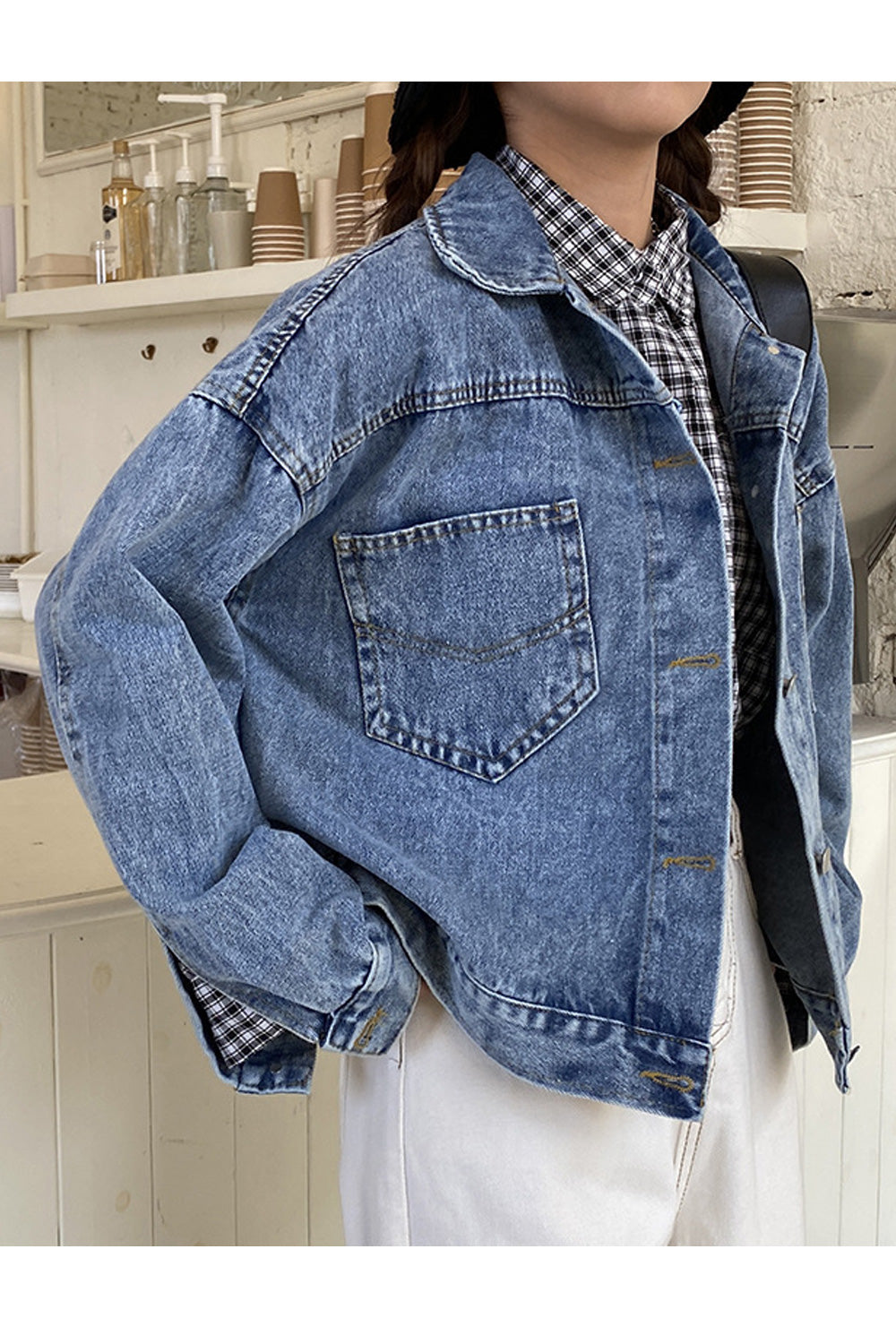 Women Long Loose Sleeve Casual Trendy Breathable Denim Jacket