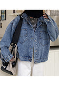 Women Long Loose Sleeve Casual Trendy Breathable Denim Jacket