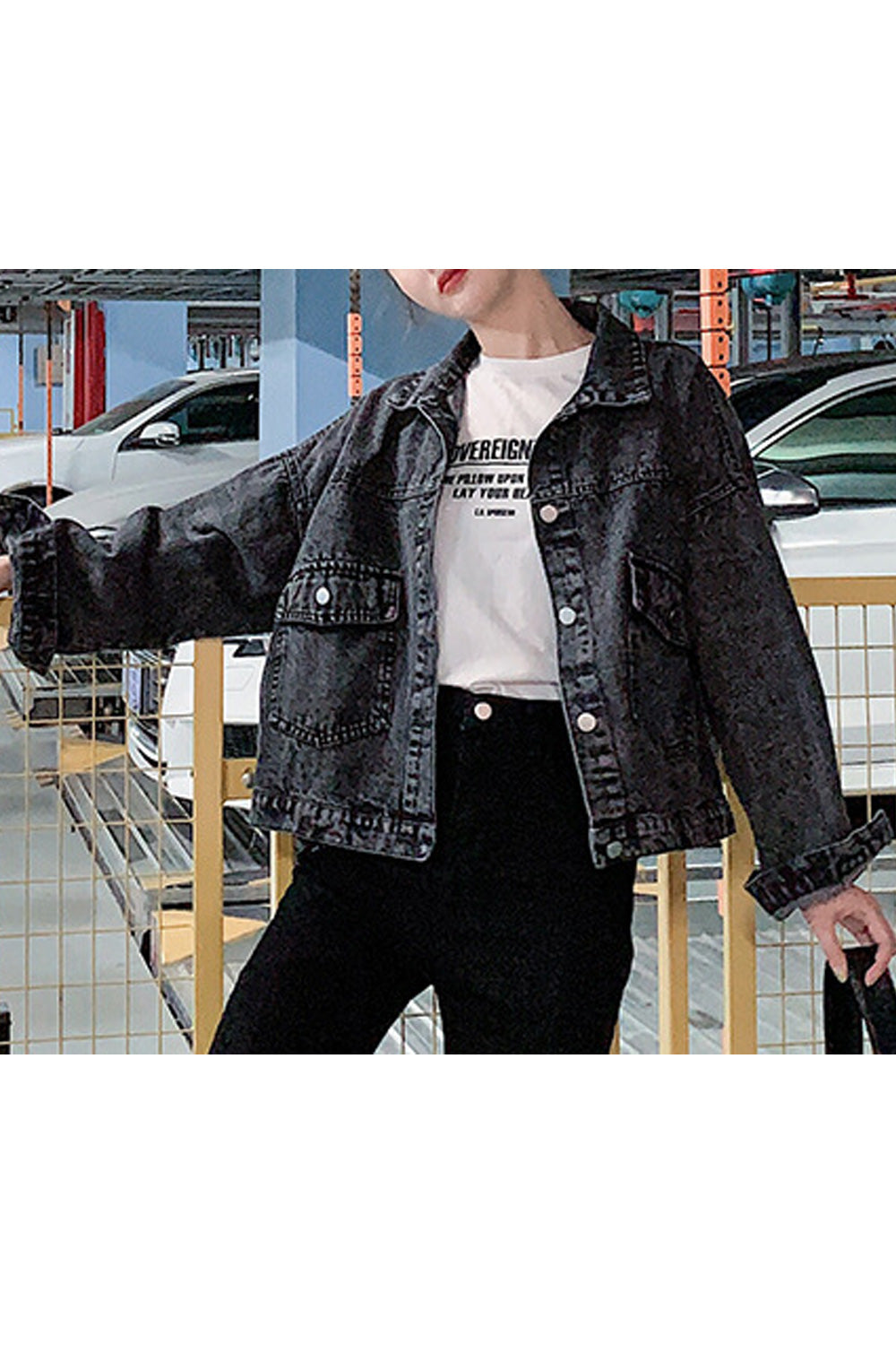 Women Pocket Styling Loose Wonderful Long Sleeve Fantastic Denim Jacket