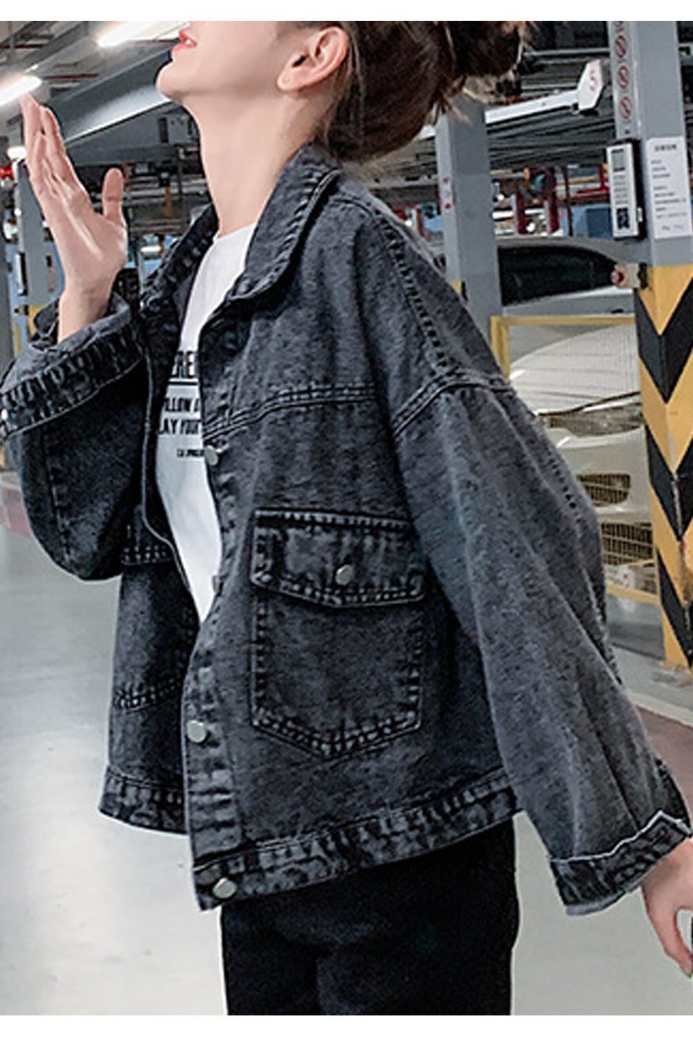 Women Pocket Styling Loose Wonderful Long Sleeve Fantastic Denim Jacket