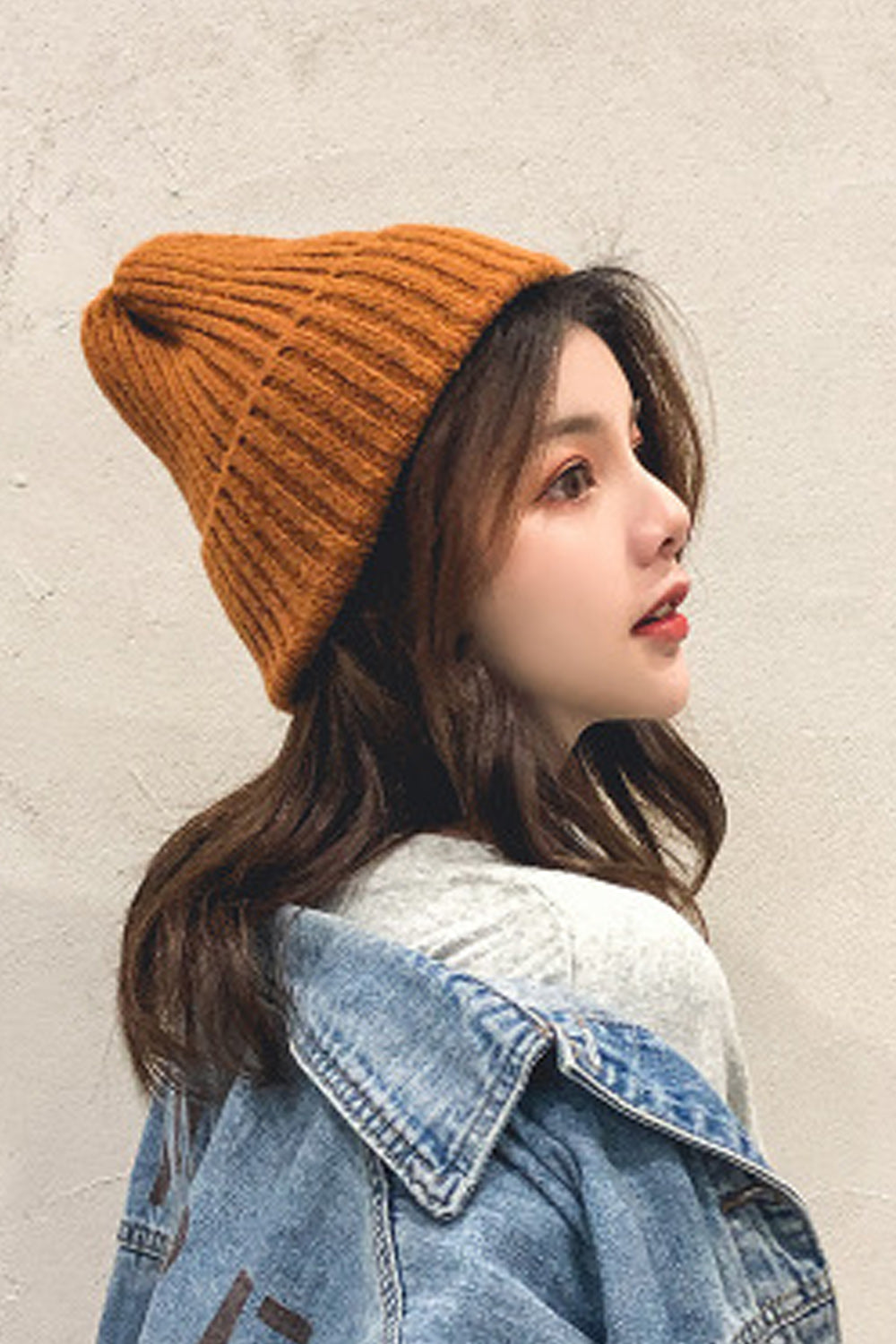 Women Cute Dome Style Solid Color Warm Knitted Hat