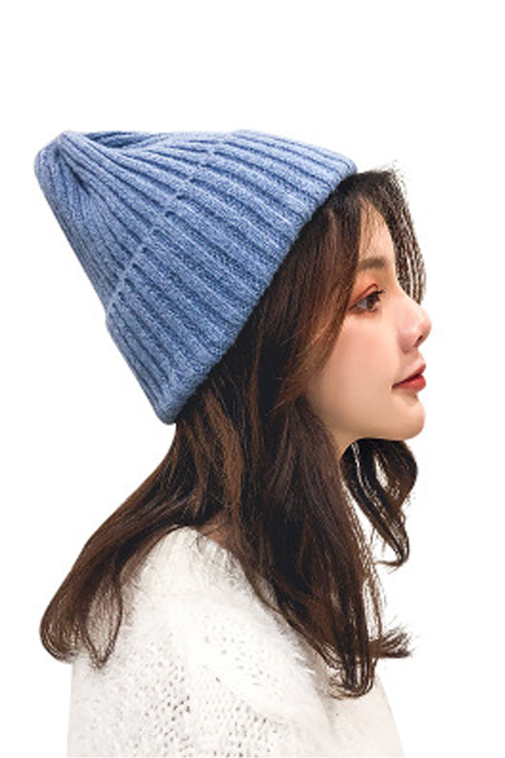 Women Cute Dome Style Solid Color Warm Knitted Hat