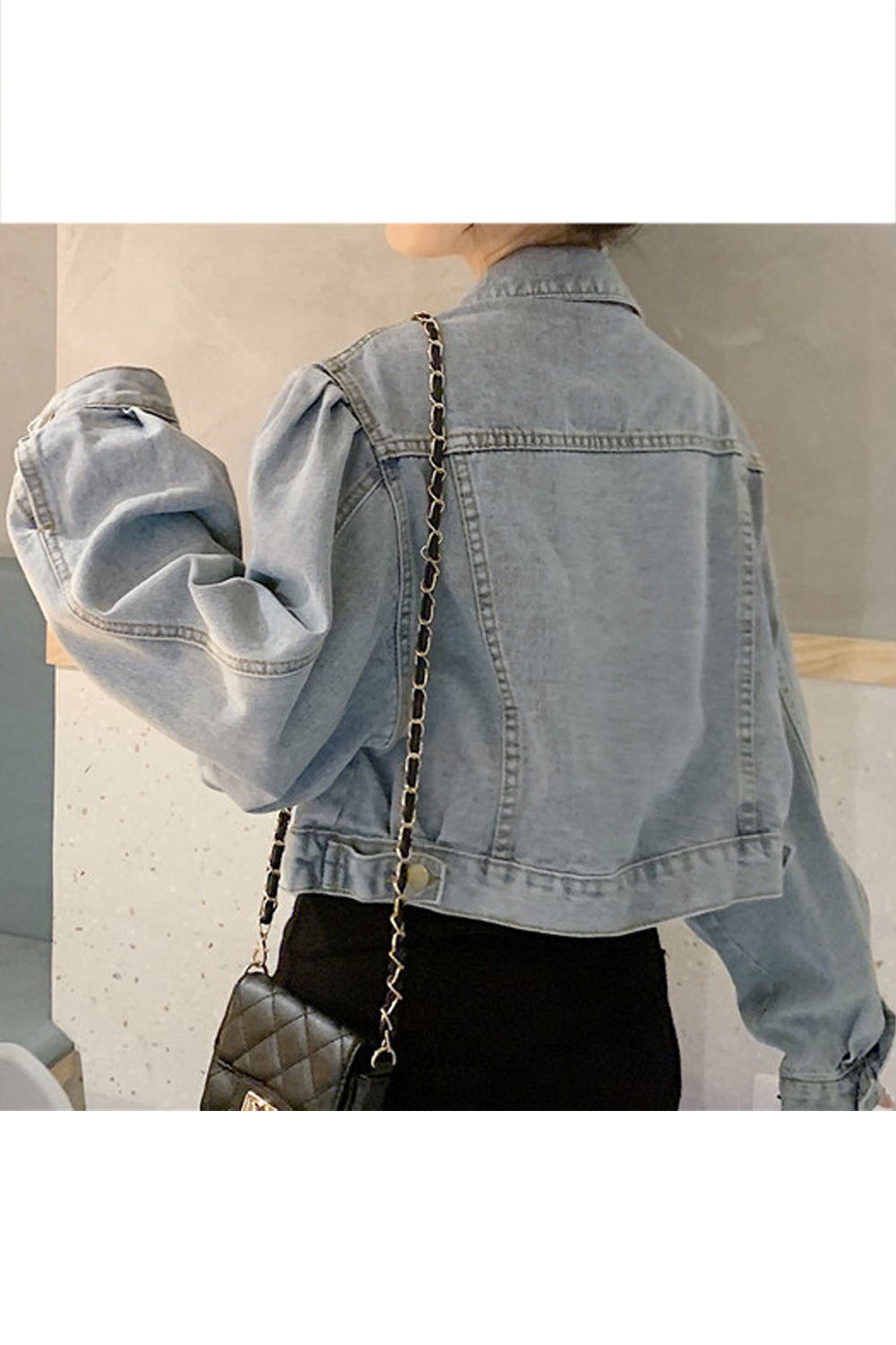 Women Pocket Styling Collar Neck Fantastic Loose Breathable Denim Jacket