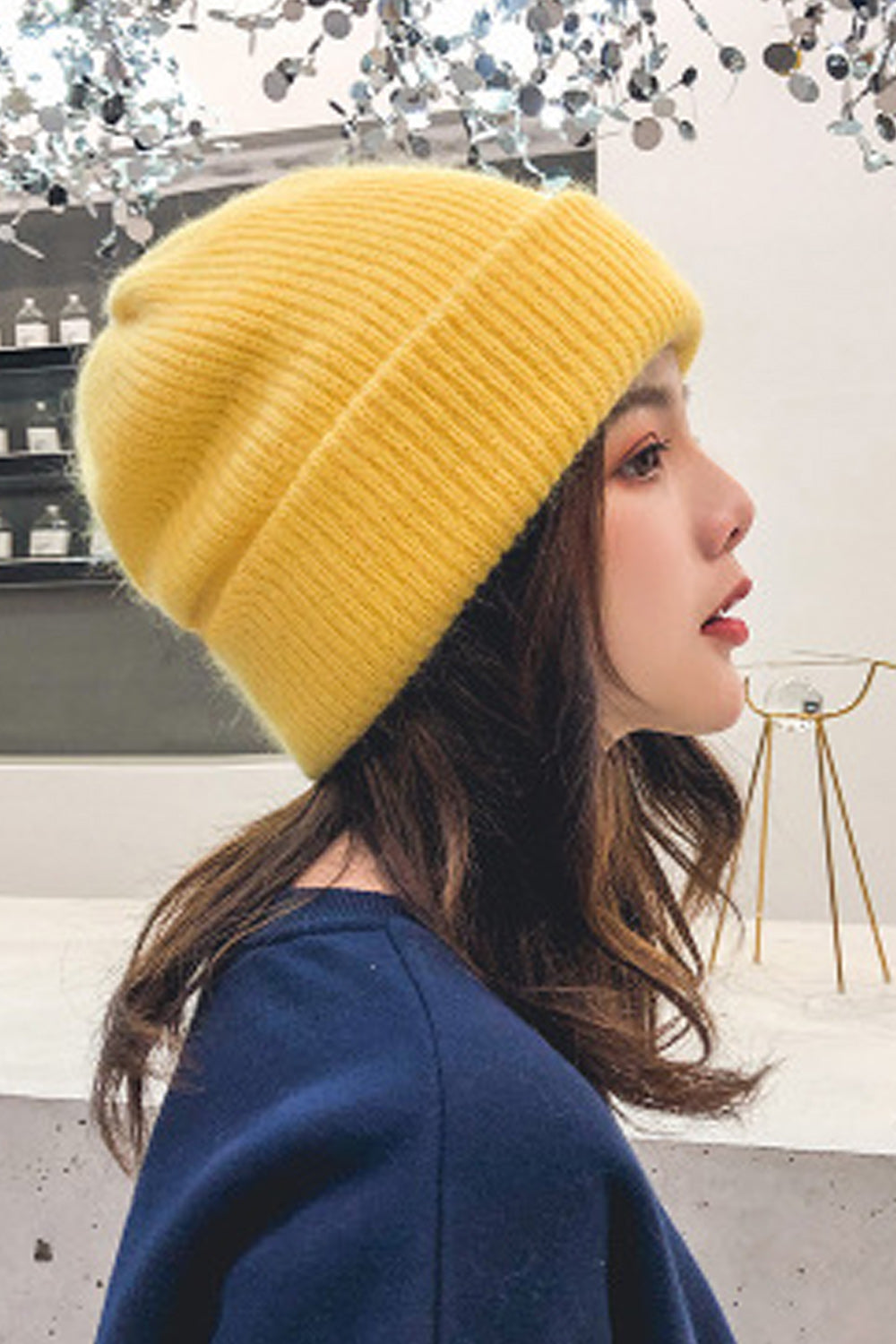 Women Fashion Round Shaped Warm Thick Knitted Hat