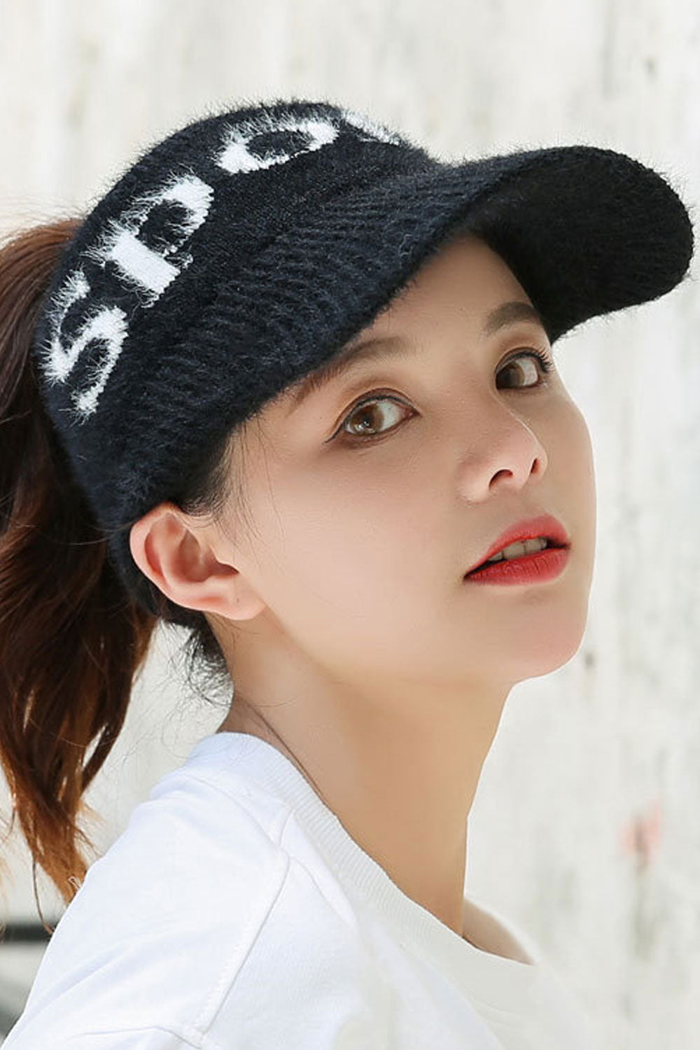 Women Letter Pattern Warm Beautiful Styled Knitted Hat