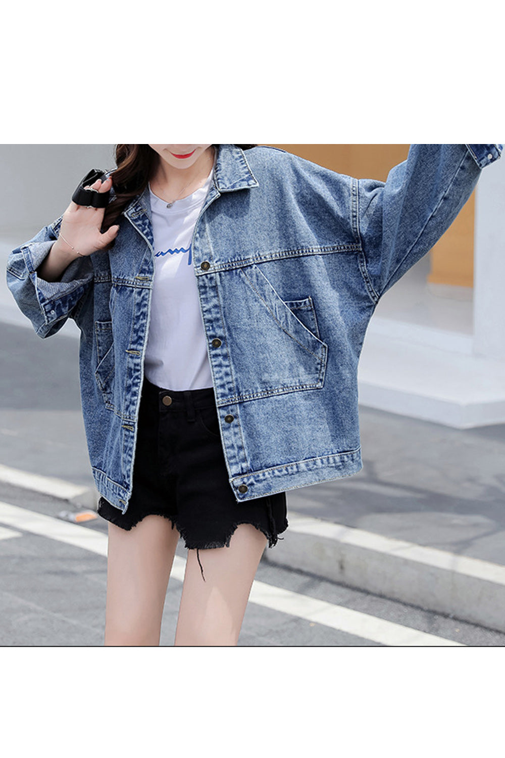 Women Breathable Loose Long Sleeve Magnificent Denim Jacket